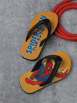 Kidsville - Boys Yellow Official Marvel Comics Spider-Man: Brand New Day Printed Flipflops