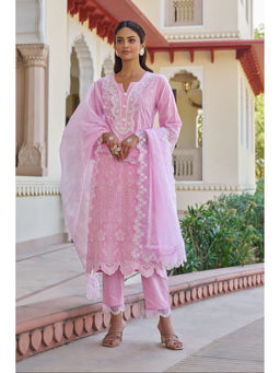 Autumnlane - Anumeha Rouge Embroidery Kurta with Pant & Dupatta (Set of 3)