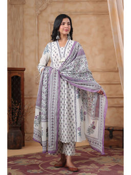 Autumnlane - Hiya Orchid Premium Cotton Kurta with Pant & Dupatta (Set of 3)