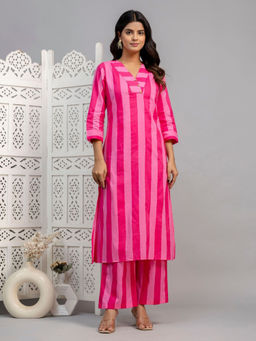 Autumnlane - Mika Bubble Gum Printed Cotton Kurta with Pant (Set of 2)