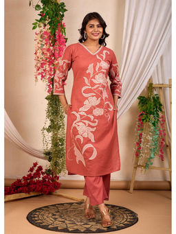 Autumnlane - Rajhans Alloy Cotton Embroidery Kurta with Pant (Set of 2)