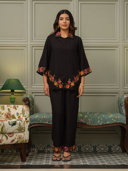 Autumnlane - Tashvika Carbon Embroidered Co-Ord (Set of 2)