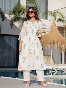 Autumnlane - Tiara Dove Printed Cotton Kurta with Pant (Set of 2)