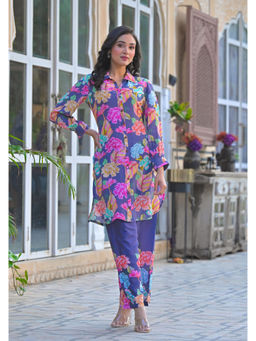 Autumnlane - Vastramaya Plum Printed Co-Ord (Set of 2)