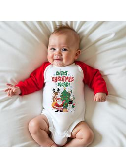 KNITROOT - Cotton Knit Christmas Theme Full Raglan Sleeves Printed Multi-Color Onesie