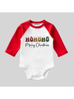 KNITROOT - Cotton Knit Christmas Theme Full Raglan Sleeves Printed Multi-Color Onesie