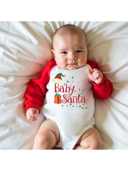 KNITROOT - Cotton Knit Christmas Theme Full Raglan Sleeves Printed Multi-Color Onesie