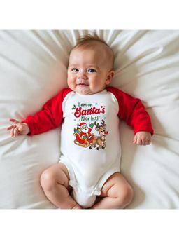 KNITROOT - Cotton Knit Christmas Theme Full Raglan Sleeves Printed Multi-Color Onesie