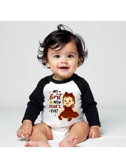 KNITROOT - Cotton Knit Christmas Theme Full Raglan Sleeves Printed Multi-Color Onesie