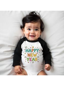 KNITROOT - Cotton Knit Christmas Theme Full Raglan Sleeves Printed Multi-Color Onesie