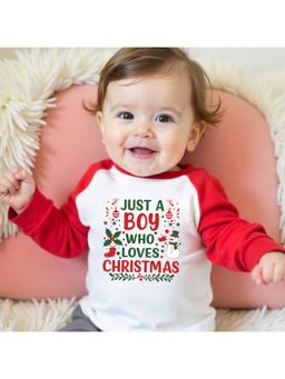 KNITROOT - Knit Christmas Theme Full Raglan Sleeves Printed Multi-Color T-Shirt