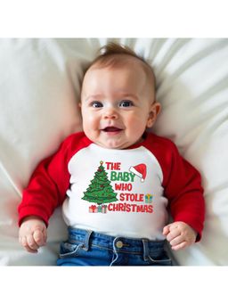 KNITROOT - Knit Christmas Theme Full Raglan Sleeves Printed Multi-Color T-Shirt