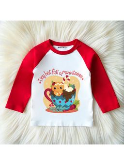 KNITROOT - Knit Christmas Theme Full Raglan Sleeves Printed Multi-Color T-Shirt
