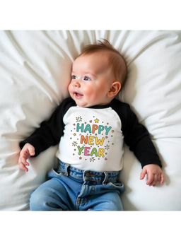 KNITROOT - Knit New Year Theme Full Raglan Sleeves Printed Multi-Color T-Shirt