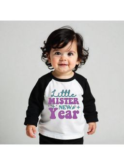 KNITROOT - Knit New Year Theme Full Raglan Sleeves Printed Multi-Color T-Shirt