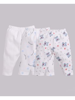 BABY GO - Girls White Cotton Printed Pyjama (Pack of 3)
