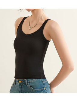 MISS MOSA BY AKANKSHA - Ame Tank Tops with Inbuilt Bra In Black