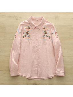 MISS MOSA BY AKANKSHA - Faina Statement Cotton Shirt In Pink