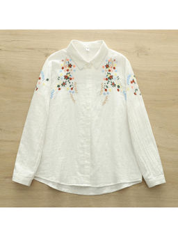 MISS MOSA BY AKANKSHA - Faina Statement Cotton Shirt In White