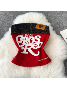 MISS MOSA BY AKANKSHA - Ross Strapless Tube Crop Top In Red