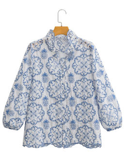 MISS MOSA BY AKANKSHA - Silica Eyelet Cotton Shirt