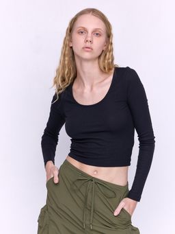 Cover Story - Black Ribbed T-Shirt