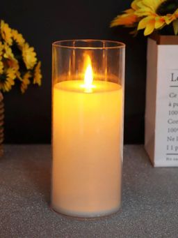 DecorTwist - Glass Cup Pillar Flameless Electric Candles