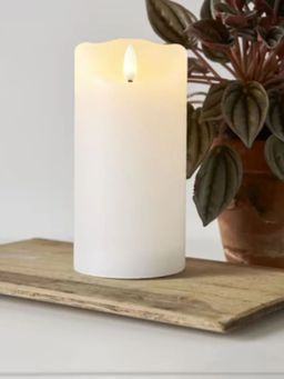 DecorTwist - Artificial Battery Operated Moving Flame Pillar Candle
