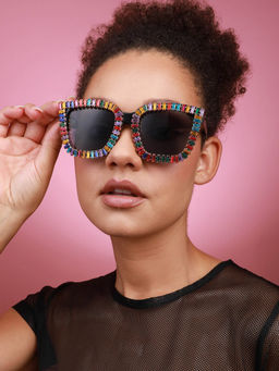 Sohi - Womens Statement Sunnies Stand Out In Style Black Lens Sunglasses