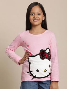 Kidsville - Hello Kitty Printed Pink T-Shirt
