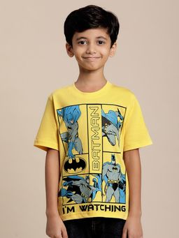 Kidsville - Batman Printed Yellow T-Shirt