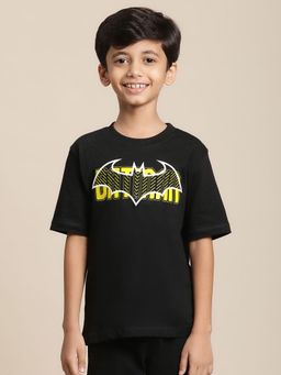 Kidsville - Batman Printed Black T-Shirt