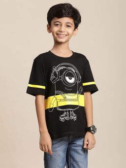 Kidsville - Minions Printed Black T-Shirt