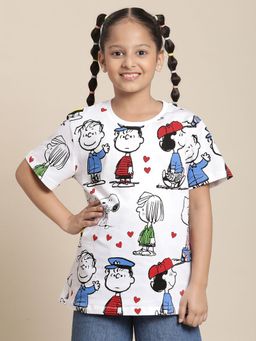 Kidsville - Peanuts Printed White T-Shirt