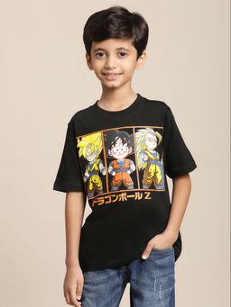 Kidsville - Dragon Ball Z Printed Black T-Shirt