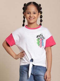 Kidsville - Power Puff Girls Printed White T-Shirt