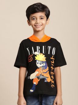 Kidsville - Naruto Printed Black T-Shirt
