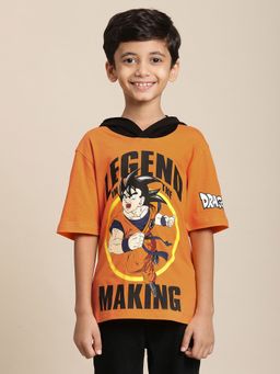 Kidsville - Dragon Ball Z Printed Orange T-Shirt