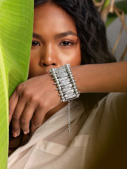 Indya - Earthen BY INDYA Oxidized Silver Bracelet