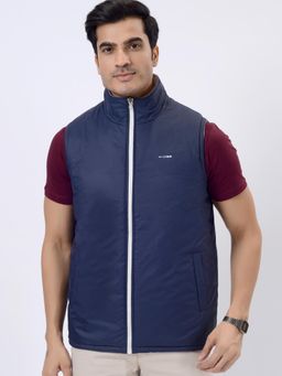 JadeBlue - Reversable Navy Blue Polyester Solid Winter Jacket