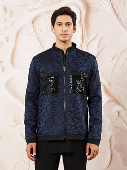 Vastramay - Mens Silk Blend Embroidered Stylish Jacket