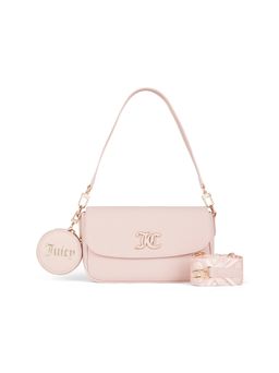 Juicy Couture - Pink Solid Pu Handheld Bag with Detachable Coin Pouch and Stra