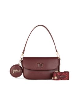 Juicy Couture - Wine Solid Pu Handheld Bag with Detachable Coin Pouch and Stra