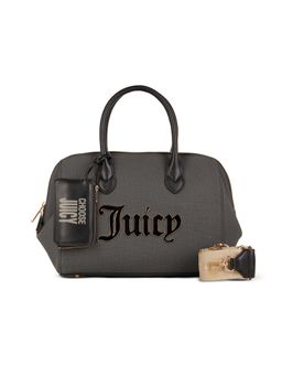Juicy Couture - Black Solid Pu Handbag with Detachable Pouch and Strap