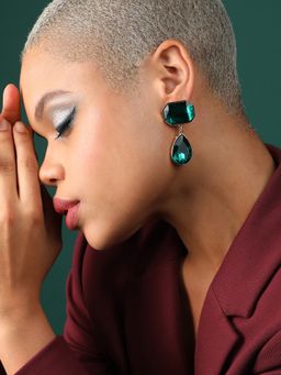 Sohi - Gold Plated Designer Stone Party Drop Earring for Women