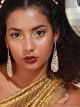 Sohi - Gold Plated Designer Stone Party Drop Earring for Women