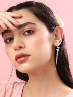 Sohi - Silver Plated Designer Stone Party Drop Earring for Women