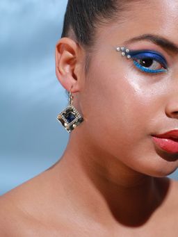 Sohi - Gold Plated Designer Stone Party Hoop Drop Earring for Women