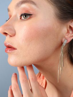 Sohi - Gold Plated Designer Stone Party Drop Earring for Women