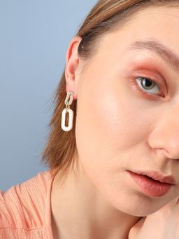 Sohi - Gold Plated Designer Stone Casual Drop Earring for Women